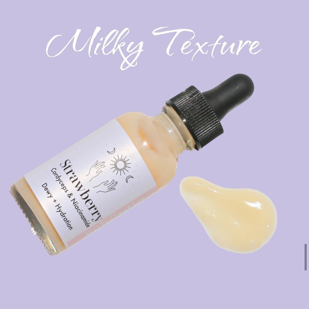 Strawberry & Tremella Mushroom , Brightening Face serum, Dewy Facial serum, Milky face serum