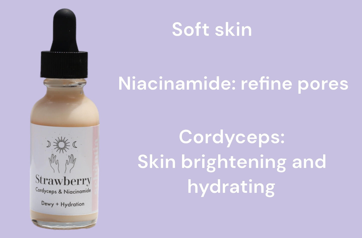 Strawberry & Tremella Mushroom , Brightening Face serum, Dewy Facial serum, Milky face serum