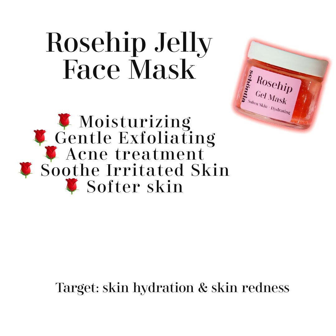 Rosehip + Green Tea Hydrating Face Mask, Rose hip Oil, Hyaluronic Acid